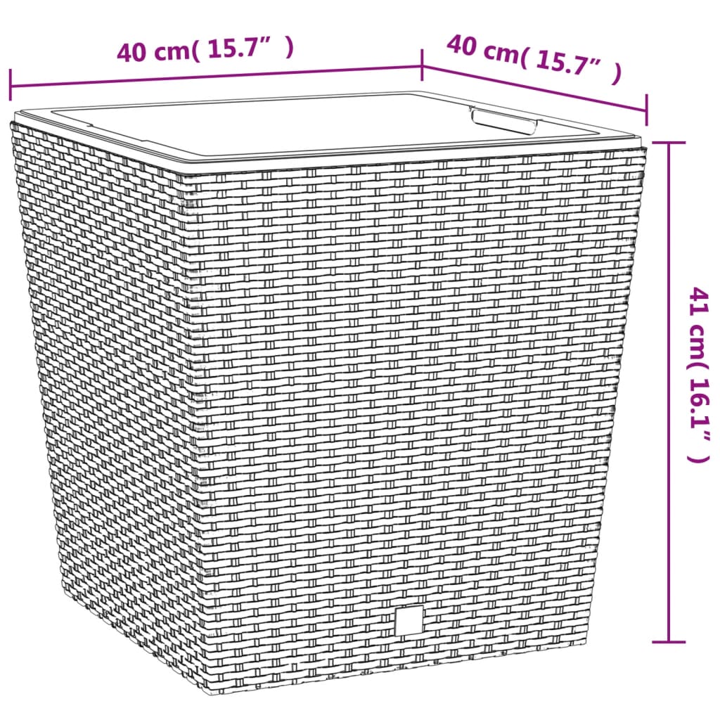 Fioriera con Interno Rimovibile Marrone 37 / 64 L PP Rattan