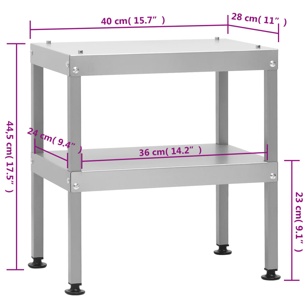 Tavolo per Forno Affumicatore 40x28x44,5 cm in Acciaio Zincato