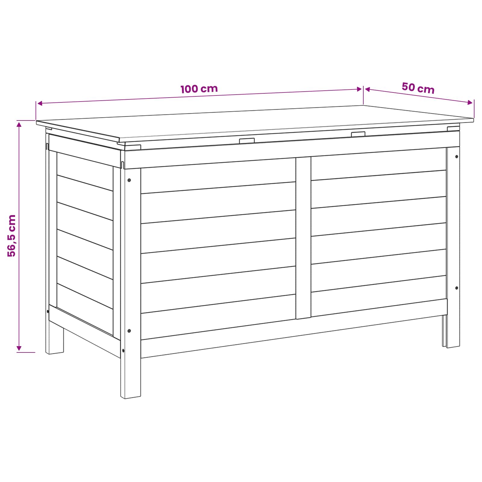 Contenitore da Giardino Antracite 99x49,5x58,5cm Massello Abete