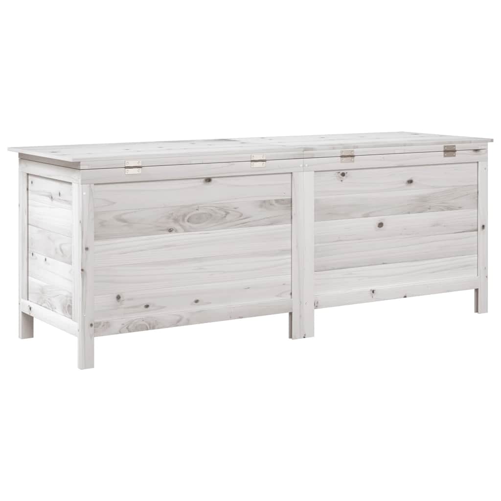 Contenitore Giardino Bianco 150x50x56,5 cm Legno Massello Abete