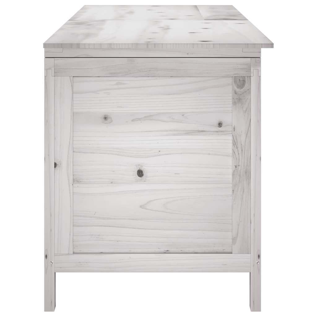 Contenitore Giardino Bianco 150x50x56,5 cm Legno Massello Abete