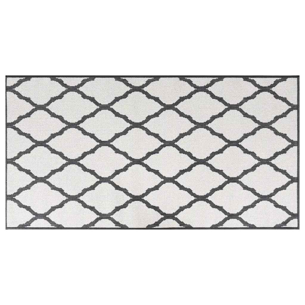 Tappeto da Esterno Grigio e Bianco 80x150 cm Design Reversibile