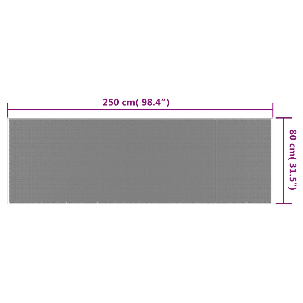 Tappeto da Esterno Grigio e Bianco 80x250 cm Design Reversibile