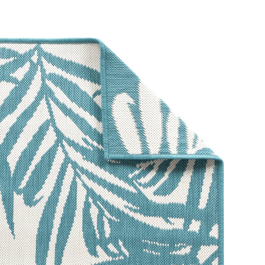 Tappeto da Esterno Aqua e Bianco 100x200 cm Design Reversibile