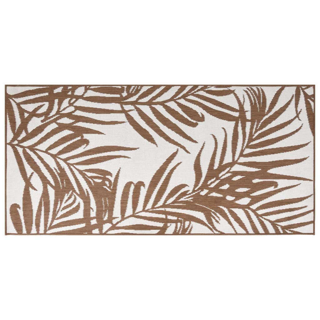 Tappeto da Esterno Marrone e Bianco 80x150 cm Reversibile