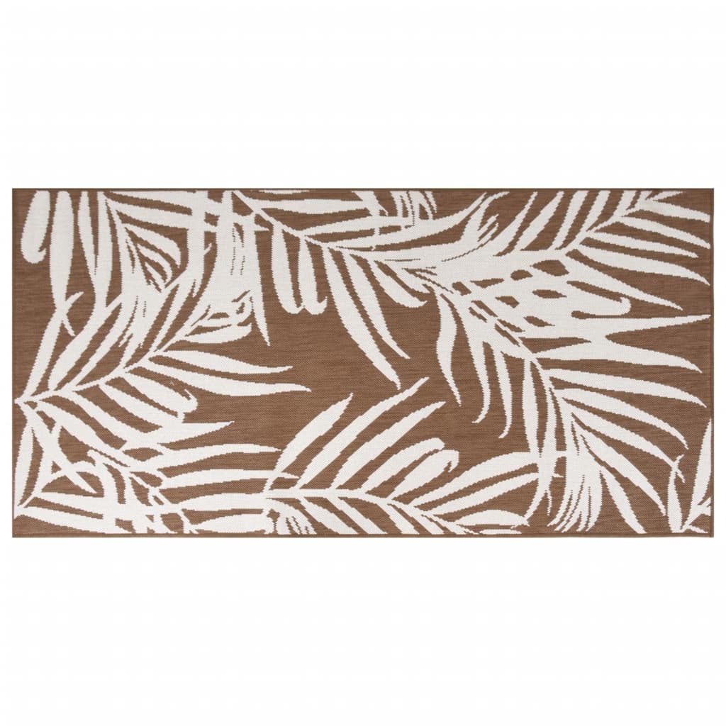 Tappeto da Esterno Marrone e Bianco 80x150 cm Reversibile