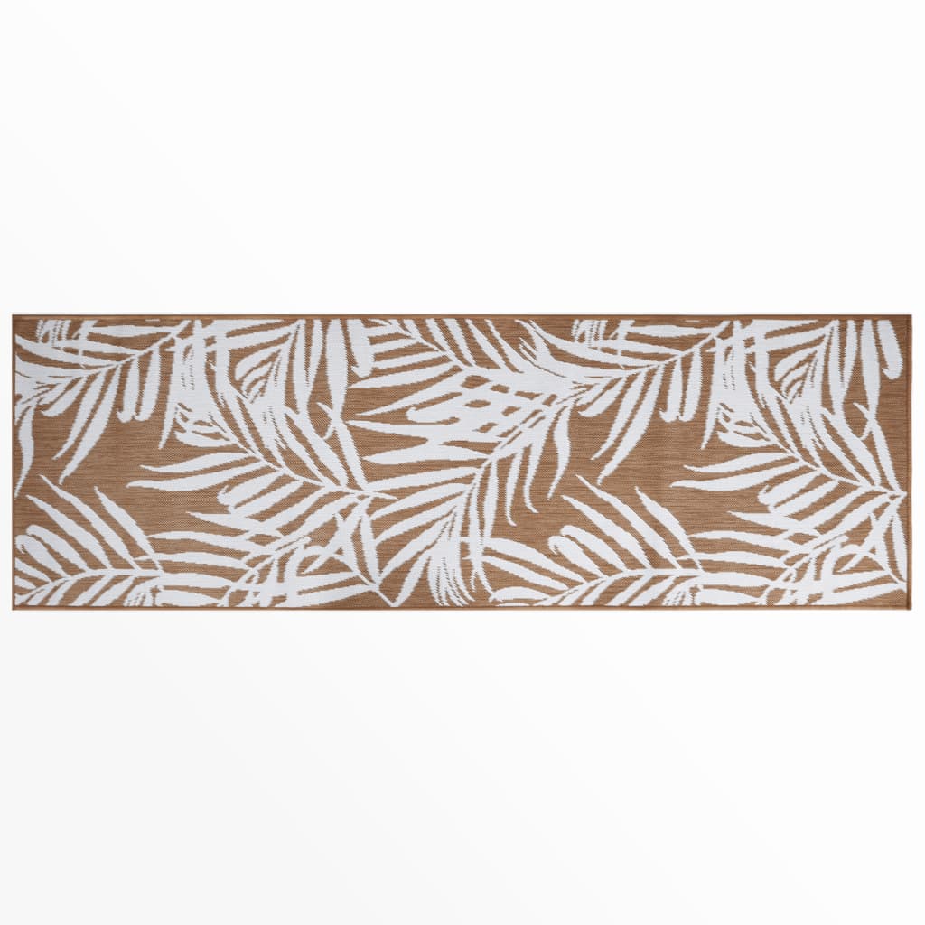 Tappeto da Esterno Marrone e Bianco 80x250 cm Reversibile