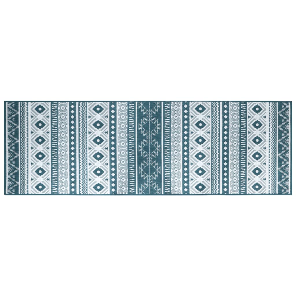 Tappeto da Esterno Aqua e Bianco 80x250 cm Design Reversibile