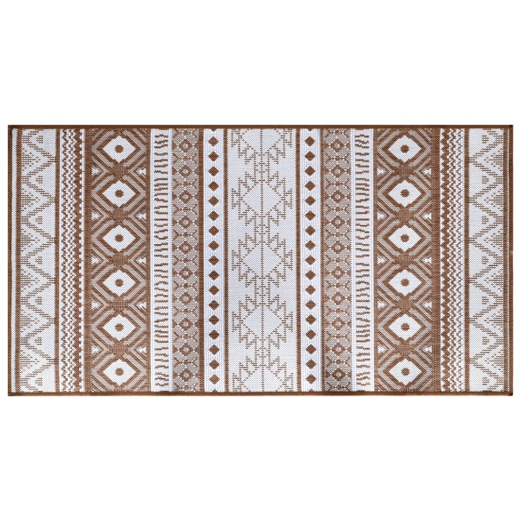 Tappeto da Esterno Marrone e Bianco 80x150 cm Reversibile
