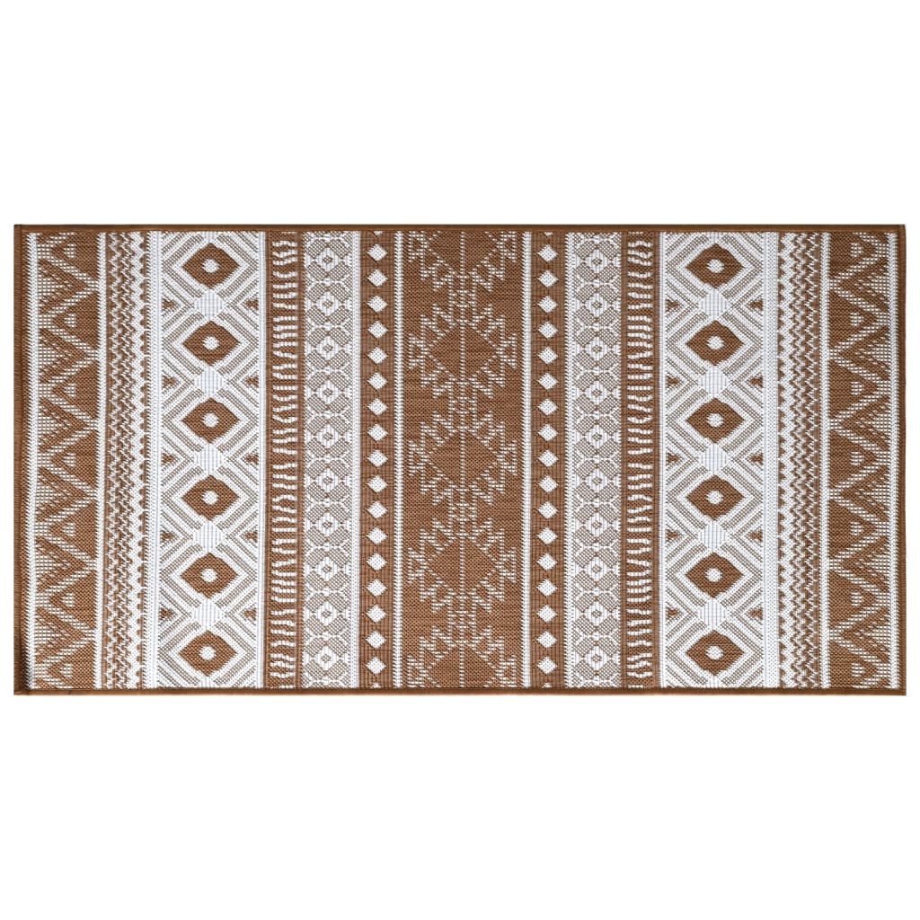 Tappeto da Esterno Marrone e Bianco 80x150 cm Reversibile