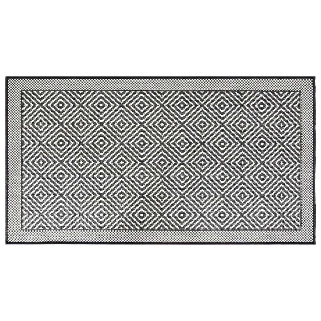 Tappeto da Esterno Grigio e Bianco 80x150 cm Design Reversibile