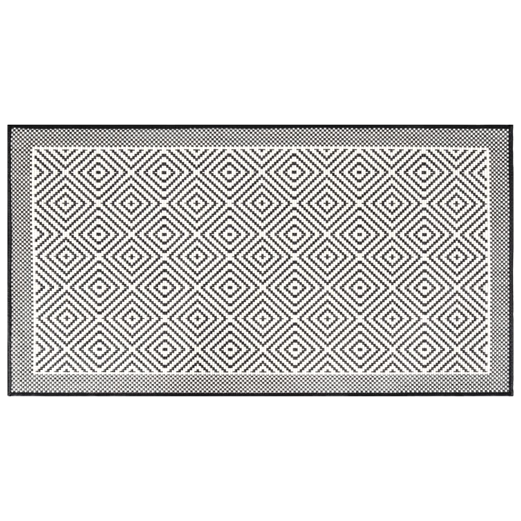 Tappeto da Esterno Grigio e Bianco 80x150 cm Design Reversibile
