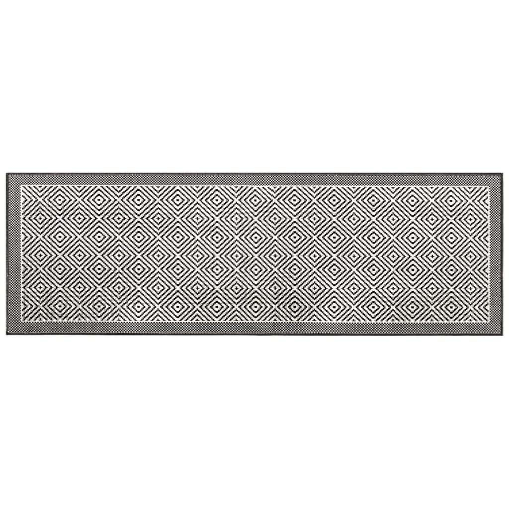 Tappeto da Esterno Grigio e Bianco 80x250 cm Design Reversibile
