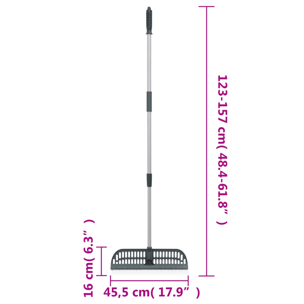 Rastrello per Foglie 2 in 1 Verde Scuro 157 cm in PP