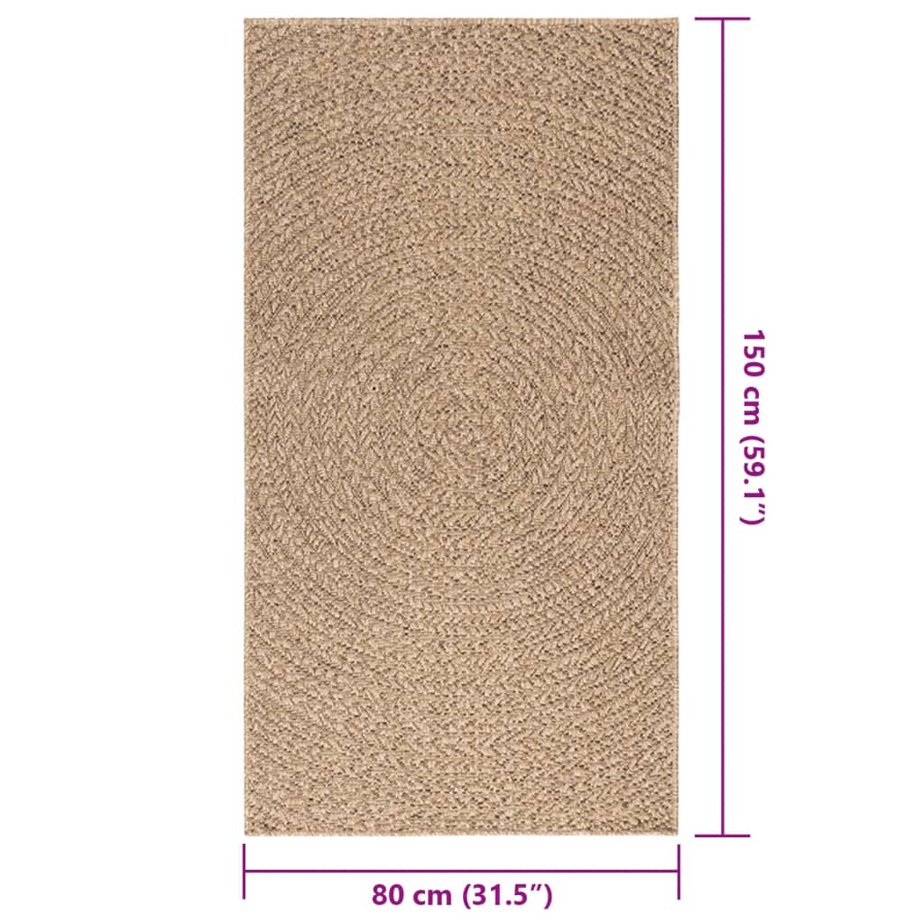 Tappeto ZIZUR 80x150 cm Aspetto Iuta per Interni ed Esterni