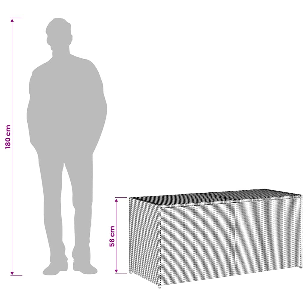 Contenitore da Giardino Nero 283L in Polyrattan