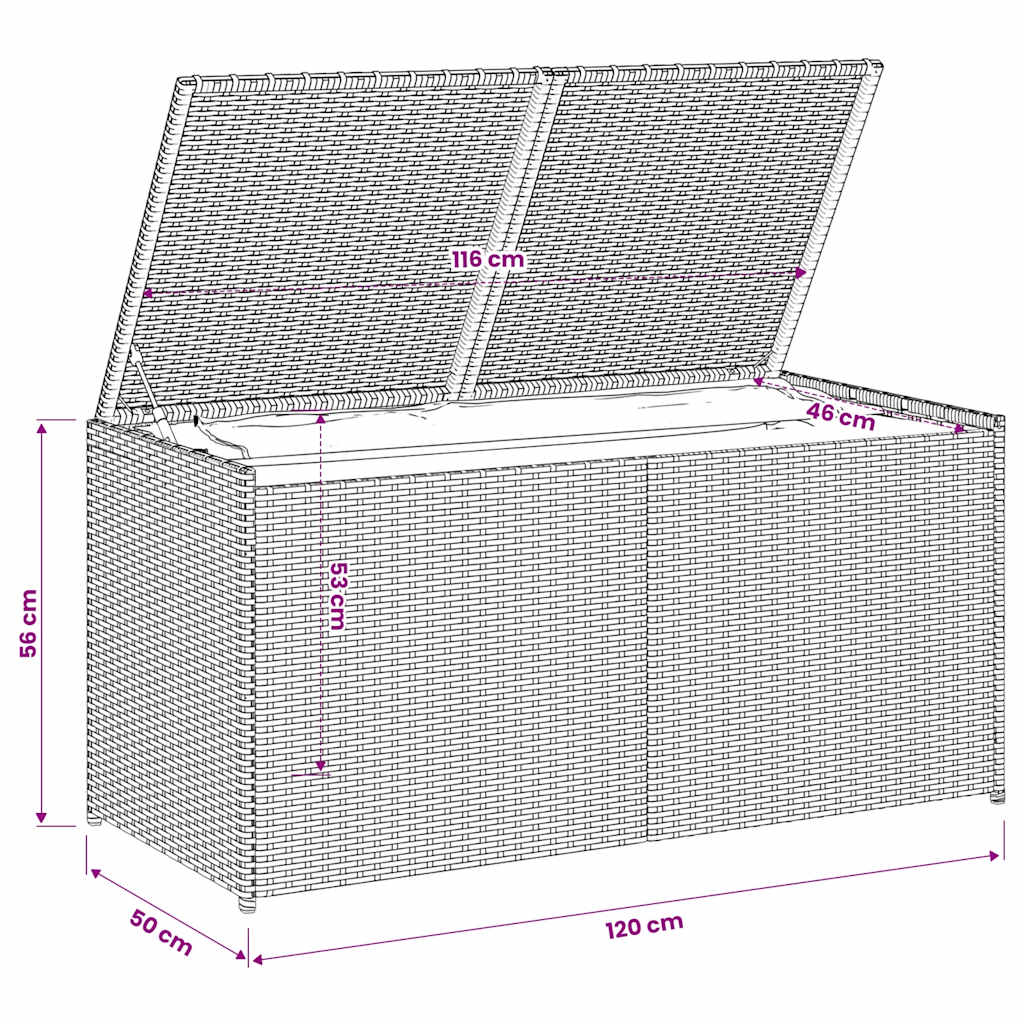 Contenitore da Giardino Marrone 283L in Polyrattan