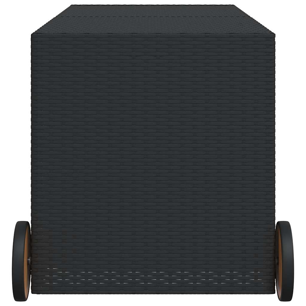 Contenitore da Giardino con Ruote Nero 283L in Polyrattan