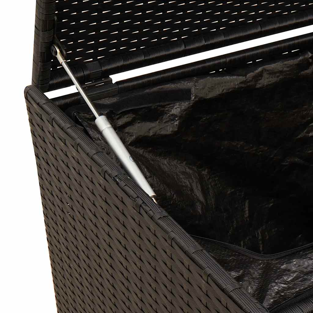 Contenitore da Giardino con Ruote Nero 283L in Polyrattan