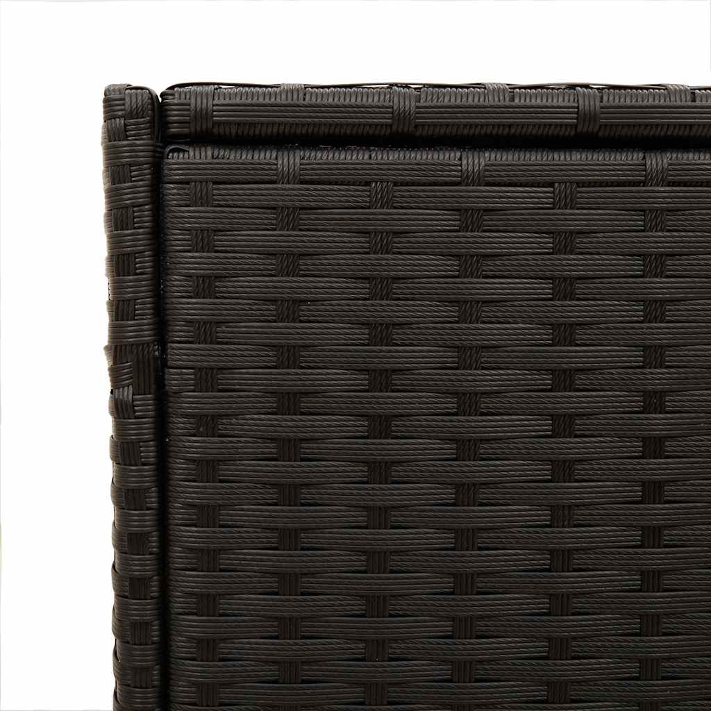 Contenitore da Giardino con Ruote Nero 283L in Polyrattan