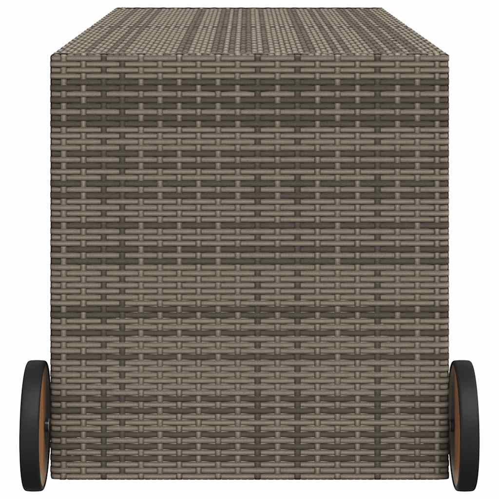 Contenitore da Giardino con Ruote Grigio 283L in Polyrattan