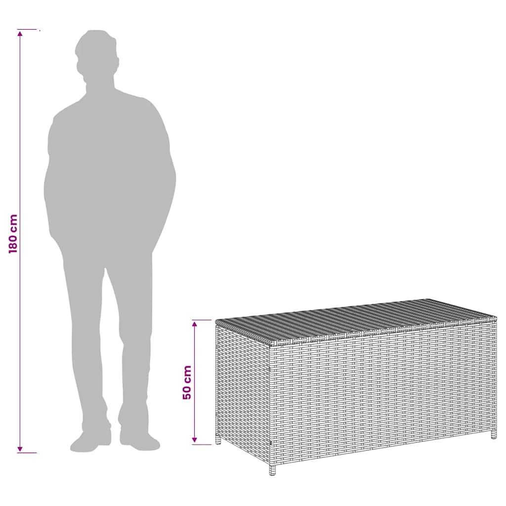 Contenitore da Giardino Beige Misto 190L in Polyrattan