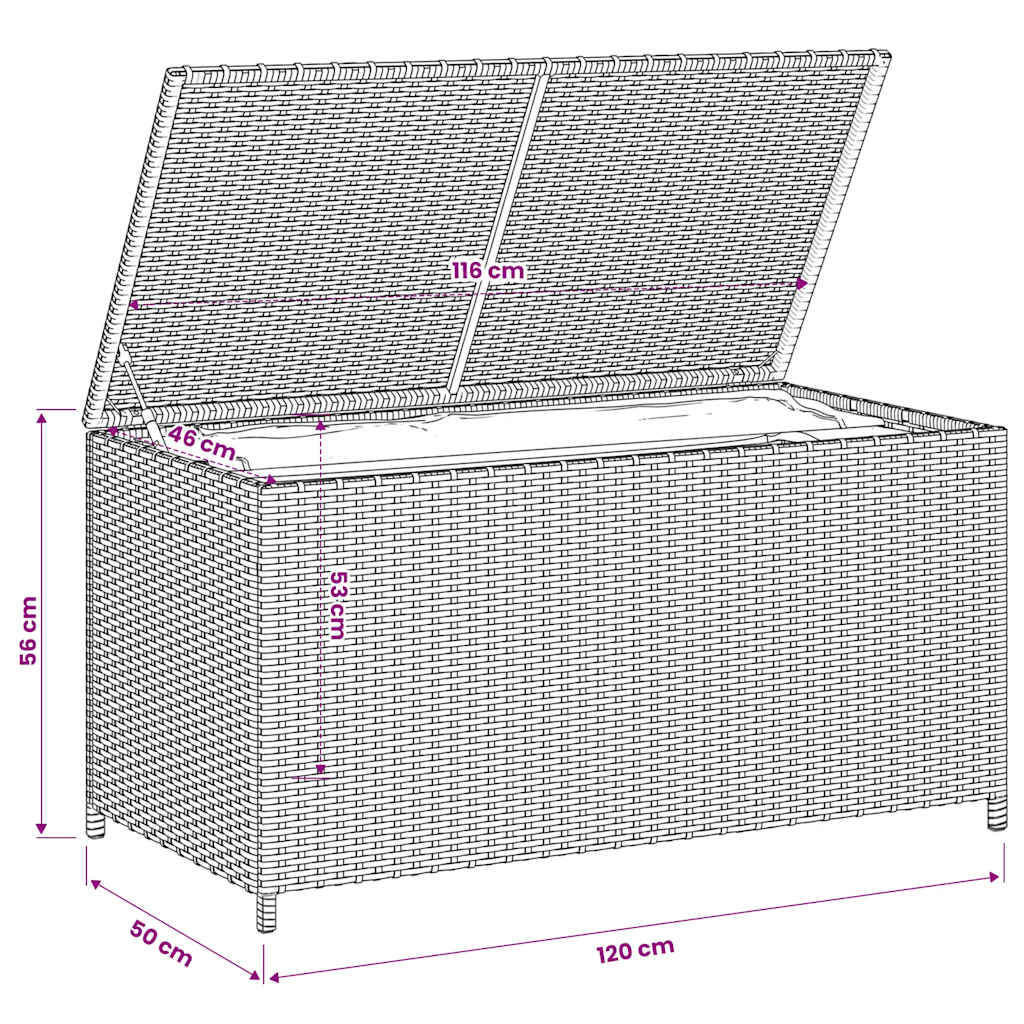 Contenitore da Giardino Beige Misto 190L in Polyrattan