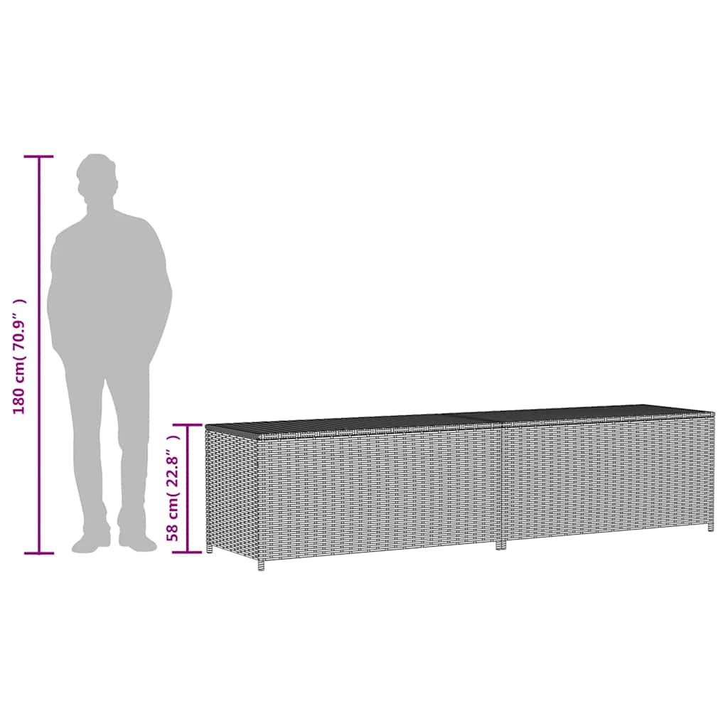 Contenitore da Giardino Beige Misto 469L in Polyrattan