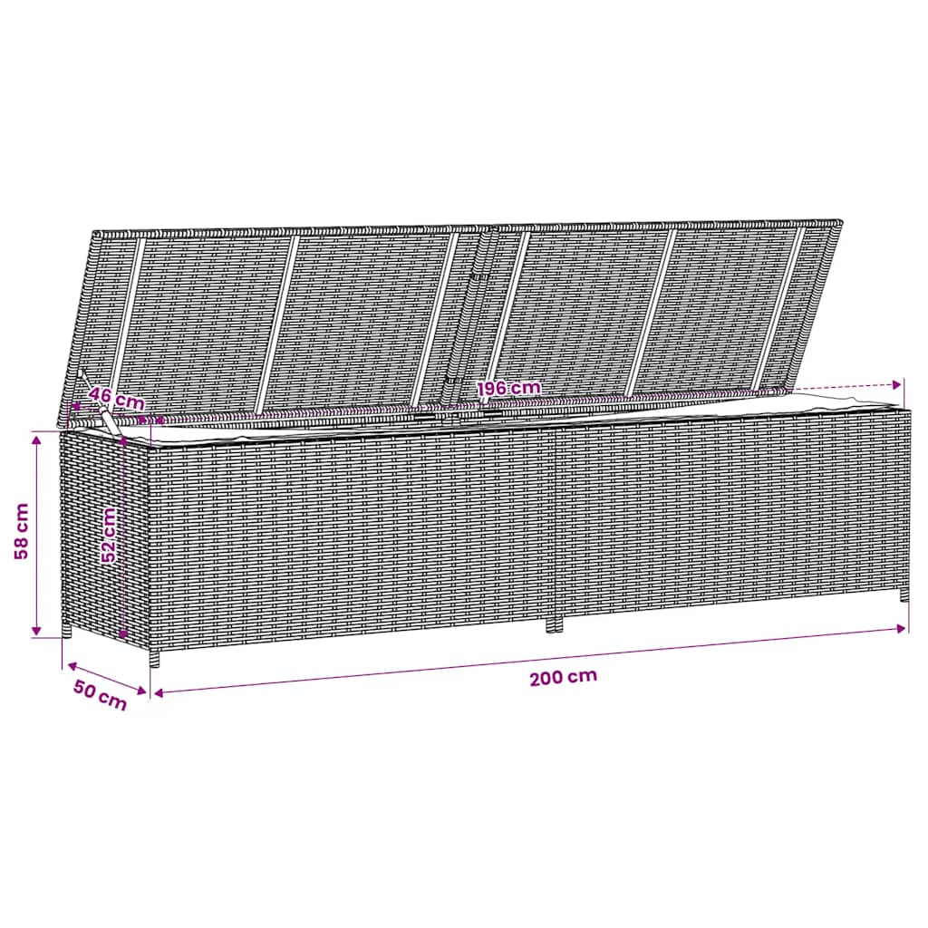 Contenitore da Giardino Beige Misto 469L in Polyrattan