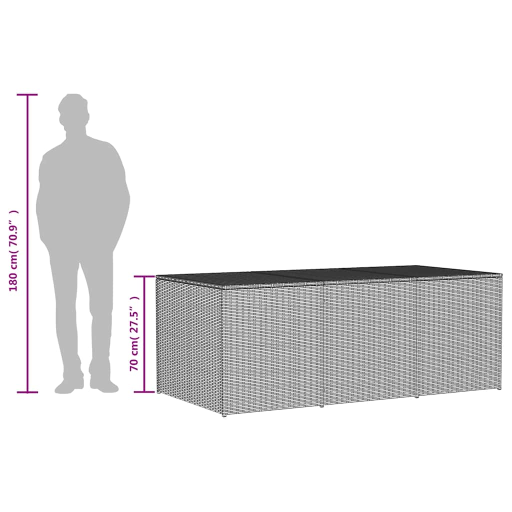 Contenitore da Giardino Beige Misto 984L in Polyrattan