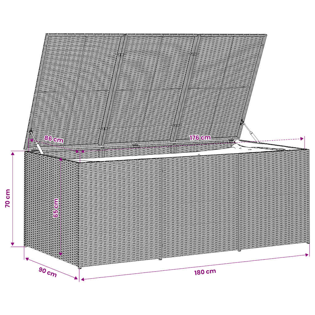 Contenitore da Giardino Beige Misto 984L in Polyrattan