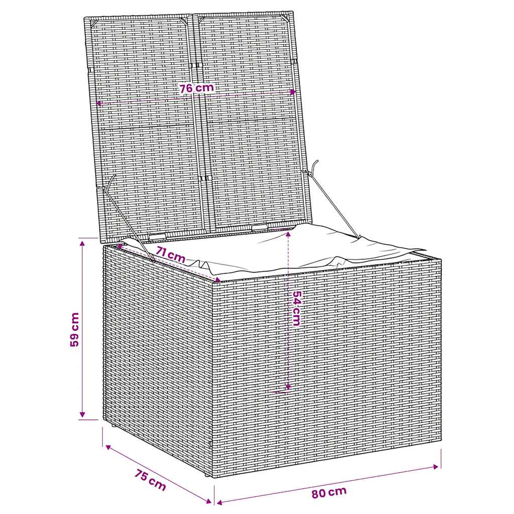 Contenitore da Giardino Nero 291L in Polyrattan