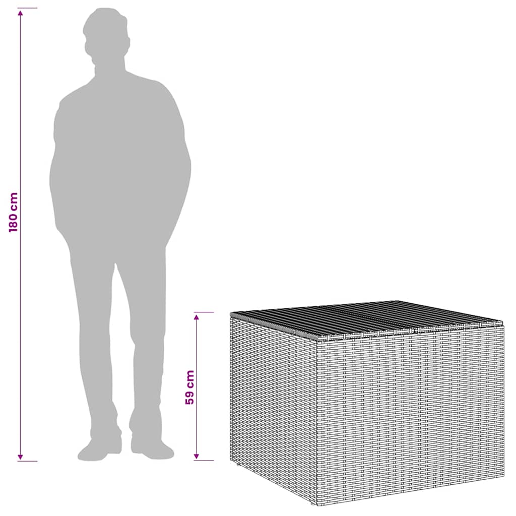 Contenitore da Giardino Grigio 291L in Polyrattan