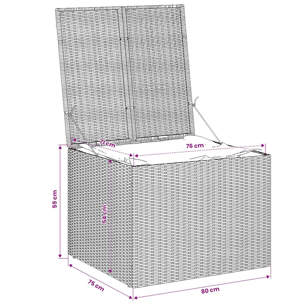 Contenitore da Giardino Beige Misto 291L in Polyrattan