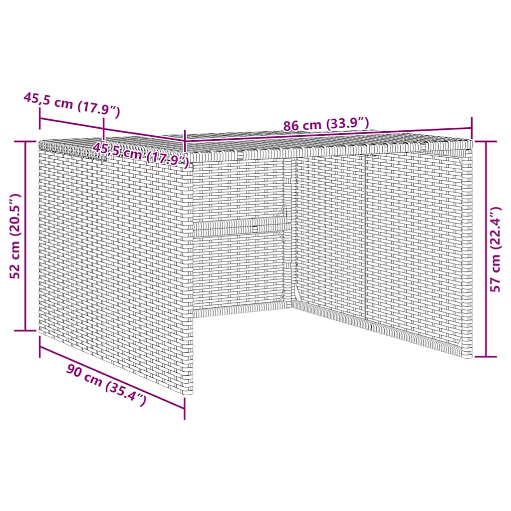 Garage per Robot Tosaerba Grigio 86x90x52/57 cm in Polyrattan