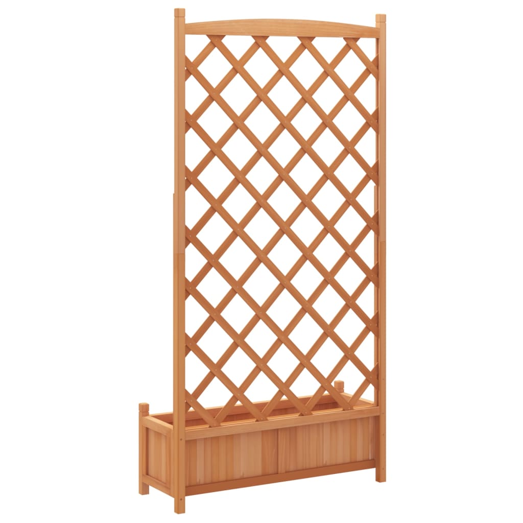 Fioriera con Traliccio Marrone 90x35x180 cm in Massello di Abete