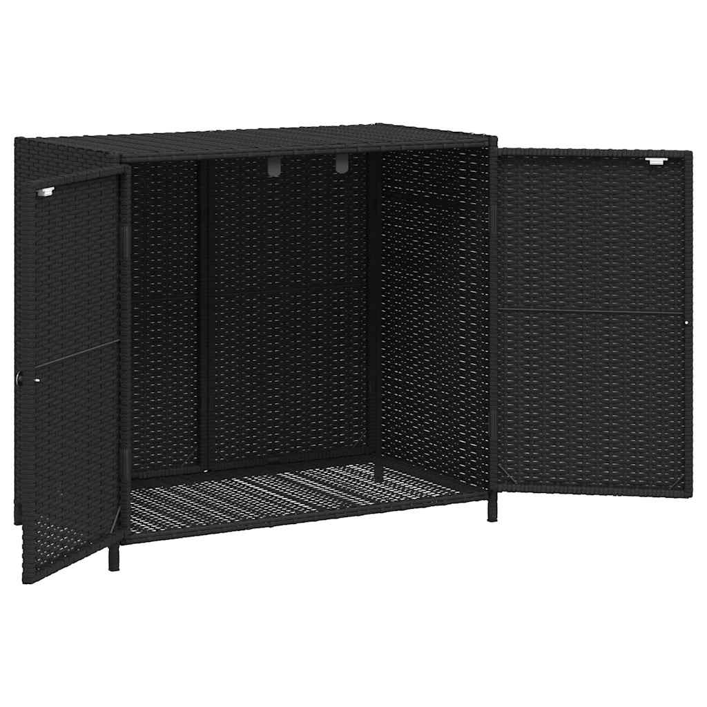 Armadietto Portaoggetti da Giardino Nero 83x45x76 cm Polyrattan