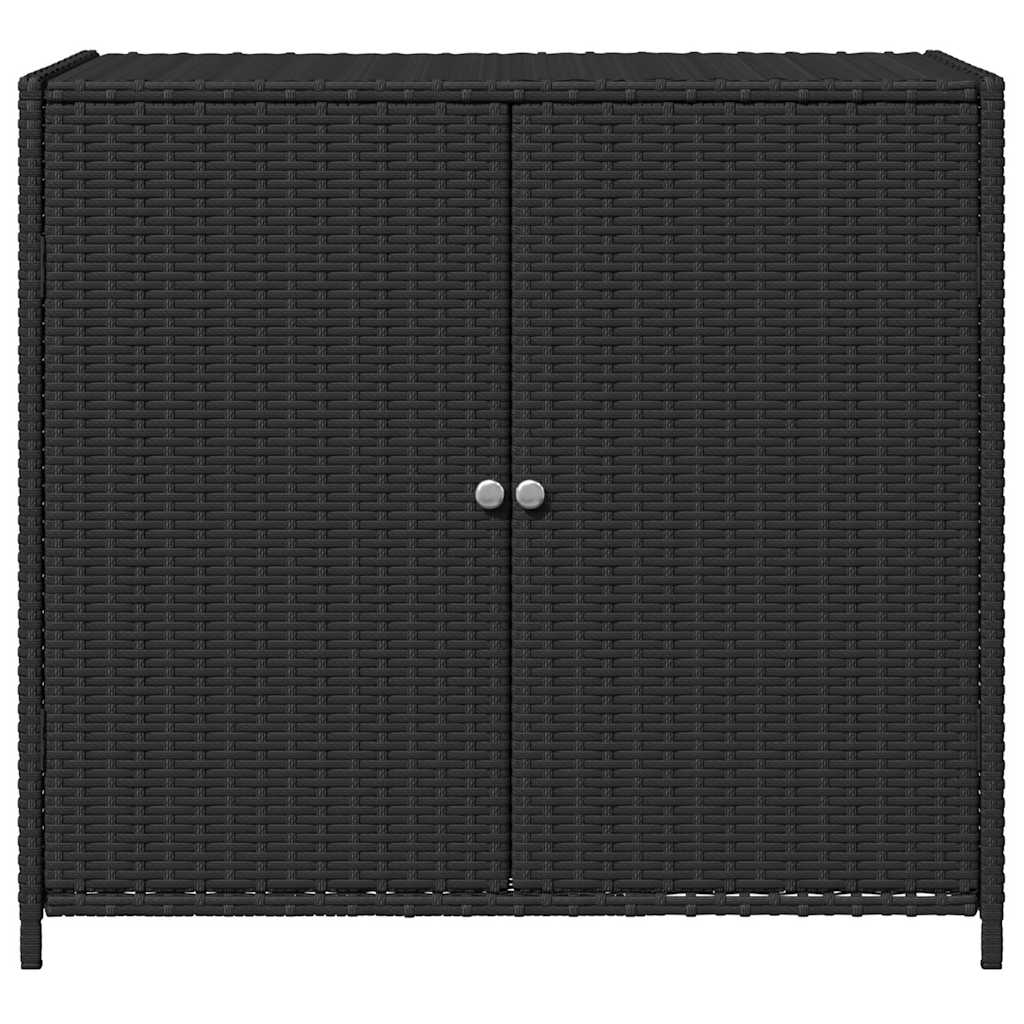 Armadietto Portaoggetti da Giardino Nero 83x45x76 cm Polyrattan