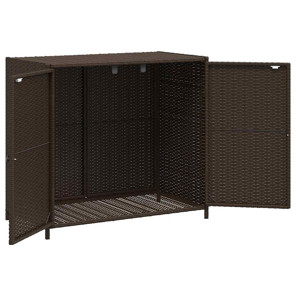 Armadietto Portaoggetti Giardino Marrone 83x45x76 cm Polyrattan