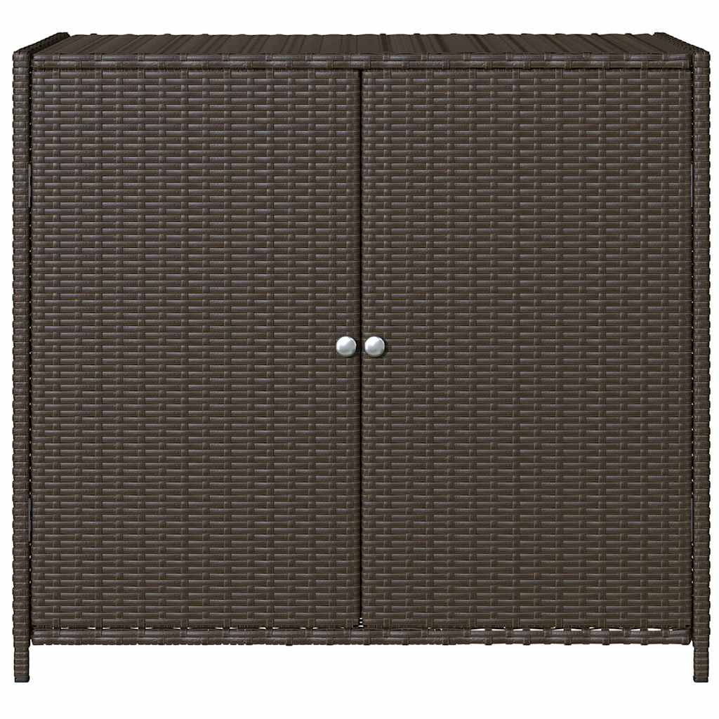 Armadietto Portaoggetti Giardino Marrone 83x45x76 cm Polyrattan