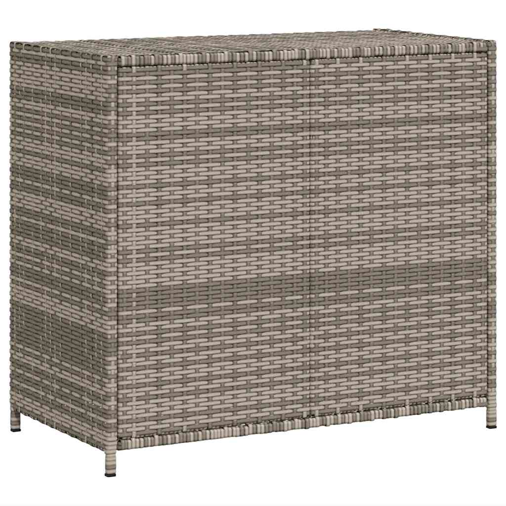 Armadietto Portaoggetti Giardino Grigio 83x45x76 cm Polyrattan