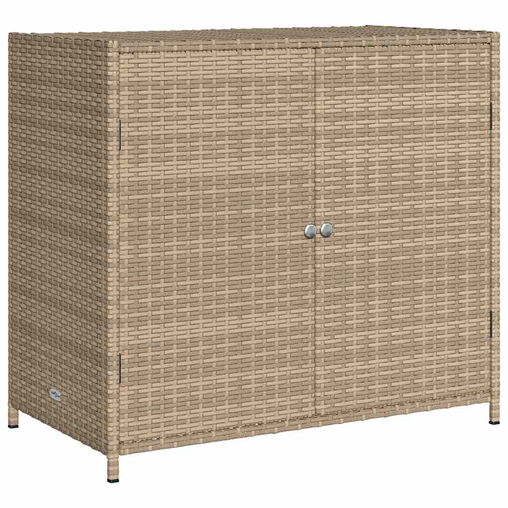 Armadietto Portaoggetti Giardino Beige 83x45x76 cm Polyrattan