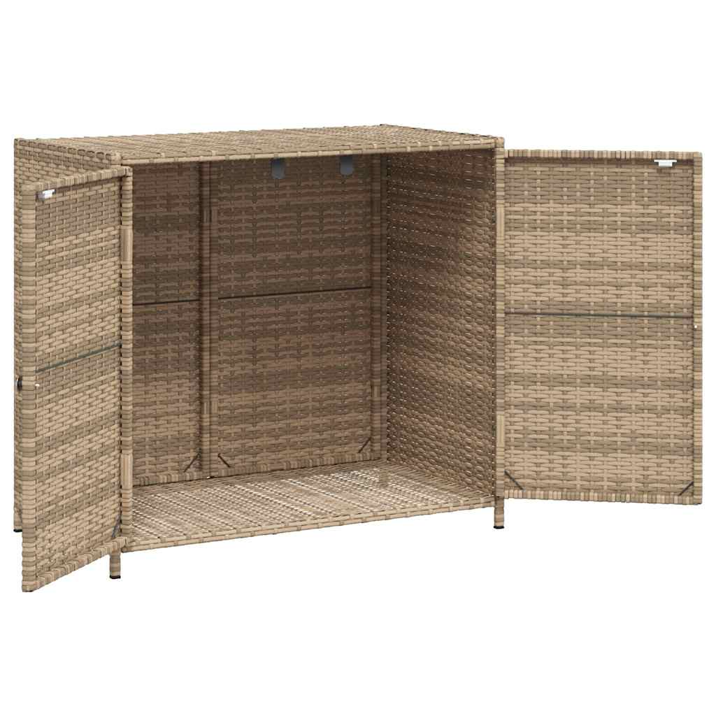 Armadietto Portaoggetti Giardino Beige 83x45x76 cm Polyrattan