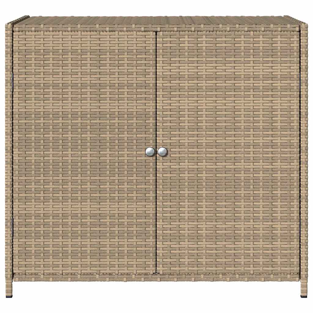 Armadietto Portaoggetti Giardino Beige 83x45x76 cm Polyrattan