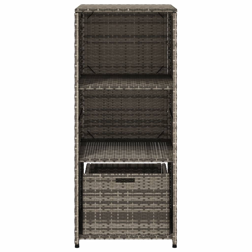 Armadietto Portaoggetti Giardino Grigio 50x55x115cm Polyrattan