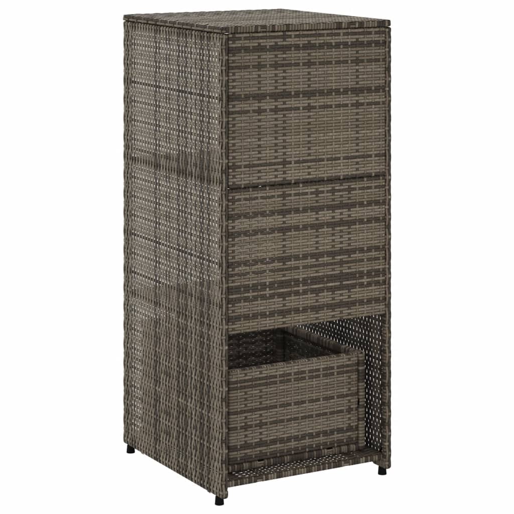 Armadietto Portaoggetti Giardino Grigio 50x55x115cm Polyrattan