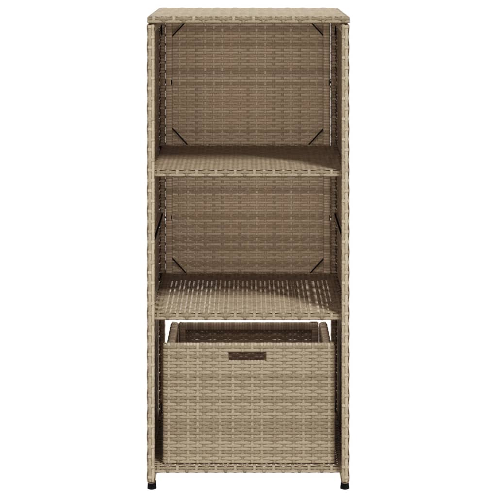 Armadietto Portaoggetti Giardino Beige 50x55x115cm Polyrattan