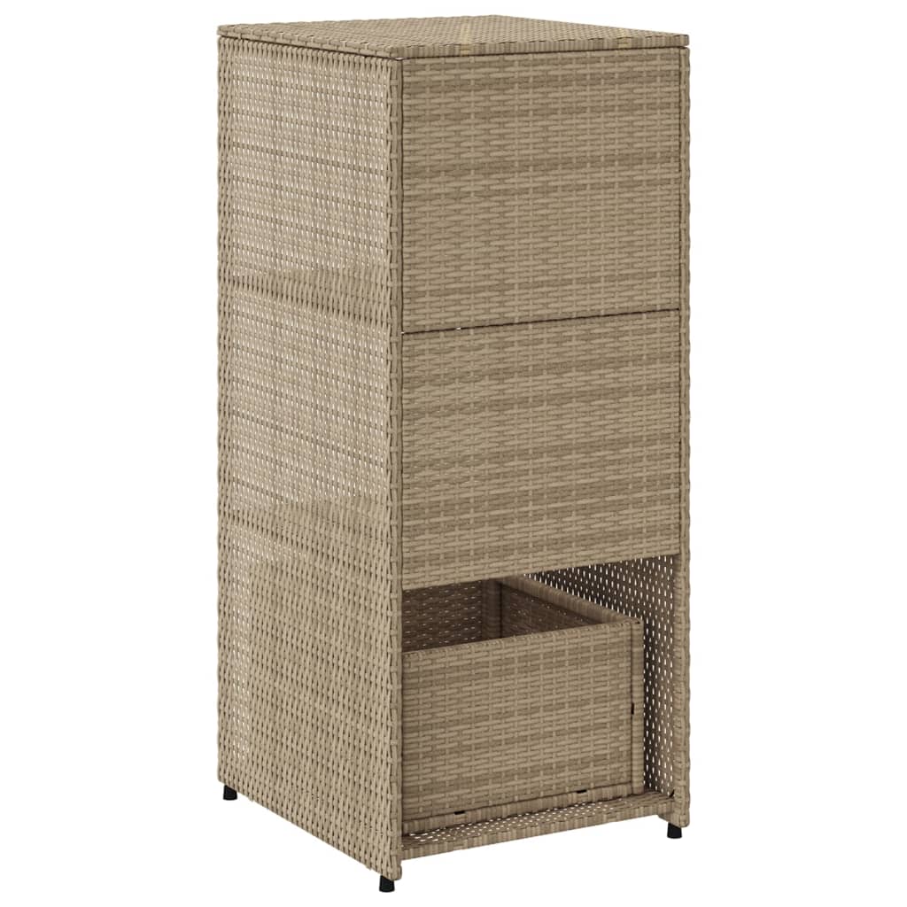 Armadietto Portaoggetti Giardino Beige 50x55x115cm Polyrattan