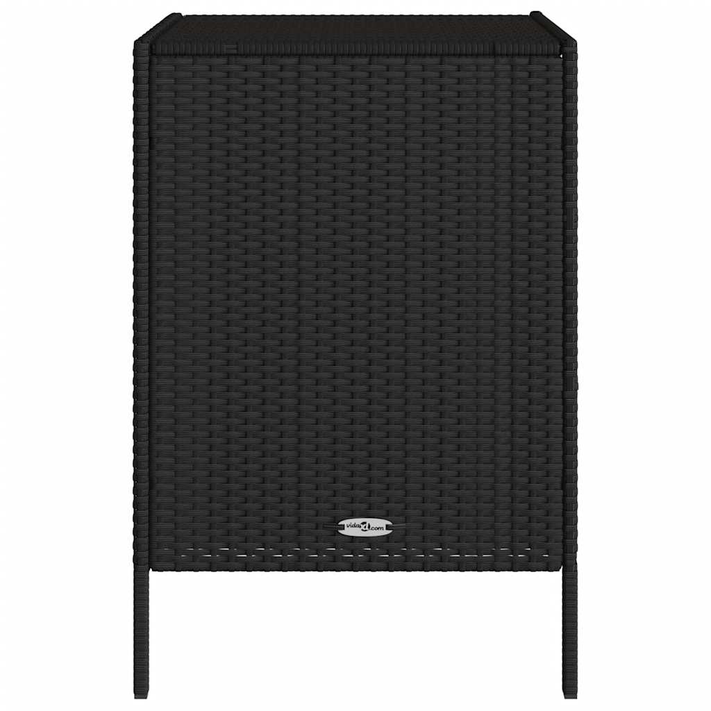 Armadietto Portaoggetti da Giardino Nero 55x59x80cm Polyrattan