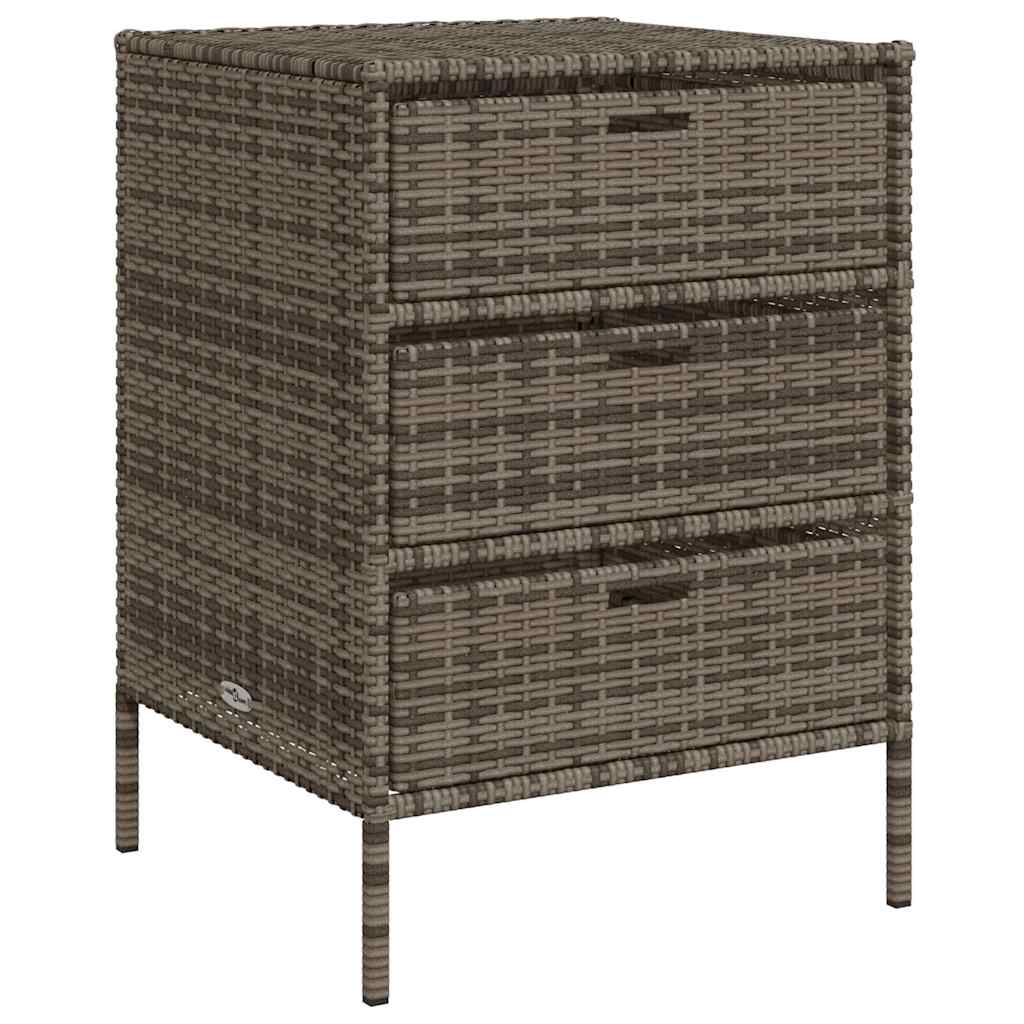 Armadietto Portaoggetti Giardino Grigio 55x59x80cm Polyrattan